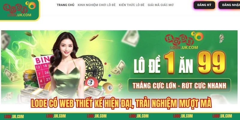 LODE có web thiết kế hiện đại, trải nghiệm mượt mà